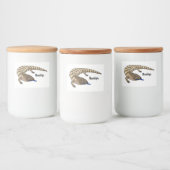 Étiquette Pour Bocaux Caricature de lézard rouge (Bouteilles)