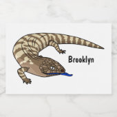 Étiquette Pour Bocaux Caricature de lézard rouge (Étiquettes simples)