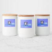 Étiquette Pour Bocaux Caricature de manchot joyeux sautant (Bouteilles)