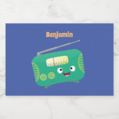 Étiquette Pour Bocaux Caricature de radio rétro amusante (Étiquettes simples)