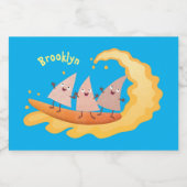 Étiquette Pour Bocaux Caricature de surf pour chips de maïs mignonette n (Étiquettes simples)