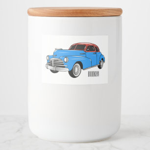 Étiquette Pour Bocaux Caricature de voiture classique 1948