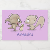 Étiquette Pour Bocaux Caricature d'écureuils marrants (Étiquettes simples)