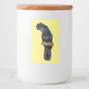 Étiquette Pour Bocaux Caricature d'oiseau à queue rouge