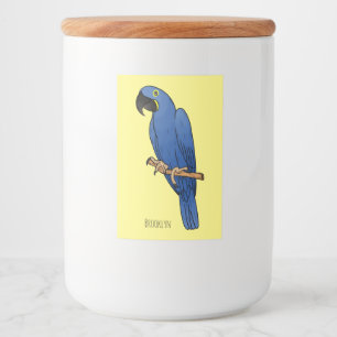 Étiquette Pour Bocaux Caricature d'oiseau macaw Hyacinth