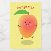Étiquette Pour Bocaux Caricature jaune mangue mignonne (Étiquettes simples)