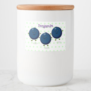 Étiquette Pour Bocaux Caricature mignonne de bleuets violets
