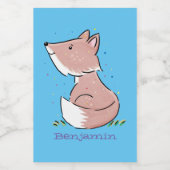 Étiquette Pour Bocaux Caricature pour bébé renard (Étiquettes simples)