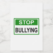 Étiquette Pour Bocaux Cesser le signe d'intimidation vert (Étiquettes simples)