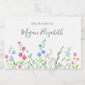 Étiquette Pour Bocaux Champ de Fleurs sauvages d'aquarelle mixte (Étiquettes simples)