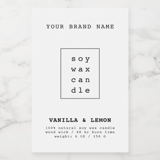 Étiquette Pour Bocaux Chandelle d'emballage cosmétique blanche moderne (Étiquettes simples)