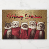 Étiquette Pour Bocaux Chanter des chats (Étiquettes simples)