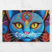 Étiquette Pour Bocaux Chat Abstrait aux yeux jaunes (Étiquettes simples)