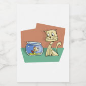 Étiquette Pour Bocaux Chat et cuvette de poisson (Étiquettes simples)