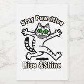 Étiquette Pour Bocaux Chat Restez Positif (Étiquettes simples)