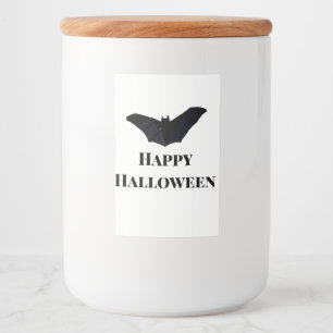 Étiquette Pour Bocaux Chauve-souris noire joyeux Halloween ajouter un no