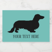 Étiquette Pour Bocaux Cheveux longs Dachshund - Silhouette 1 (Étiquettes simples)
