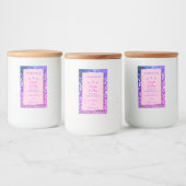 Étiquette Pour Bocaux Chic rose violet bleu ombre Parties scintillant Ét (Bouteilles)