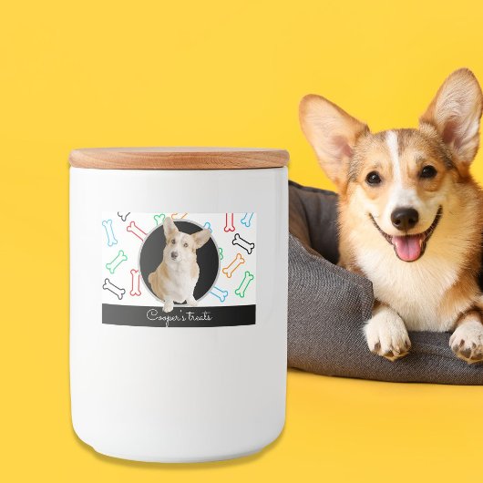 Étiquette Pour Bocaux Chien traiter les os illustrés mignons avec la pho