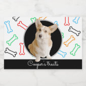 Étiquette Pour Bocaux Chien traiter les os illustrés mignons avec la pho (Étiquettes simples)