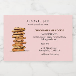 Étiquette Pour Bocaux Chocolat à puce biscuit Pink Boulangerie