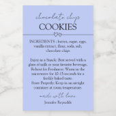 Étiquette Pour Bocaux Chocolat Chip Cookie Simple lilas (Étiquettes simples)