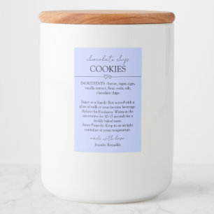 Étiquette Pour Bocaux Chocolat Chip Cookie Simple lilas