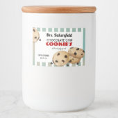 Étiquette Pour Bocaux Chocolat Chip Cookies Baking Cadeau (Devant)