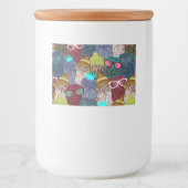 Étiquette Pour Bocaux Chouette dans la couronne (Devant)