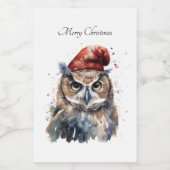 Étiquette Pour Bocaux Chouette d'hiver enchantée, personnalisée (Étiquettes simples)