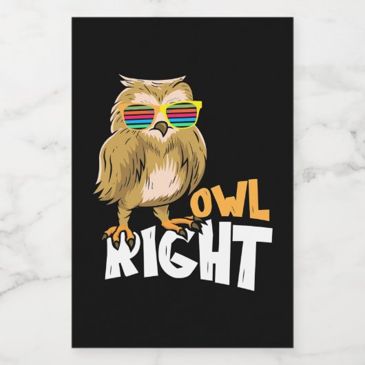 Étiquette Pour Bocaux Chouette droite (Étiquettes simples)