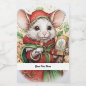 Étiquette Pour Bocaux Christmas Mouse 48 Votre texte ici (Étiquettes simples)