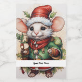 Étiquette Pour Bocaux Christmas Mouse 50 Votre texte ici (Étiquettes simples)