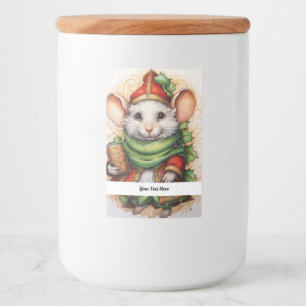 Étiquette Pour Bocaux Christmas Mouse 5 Votre texte ici