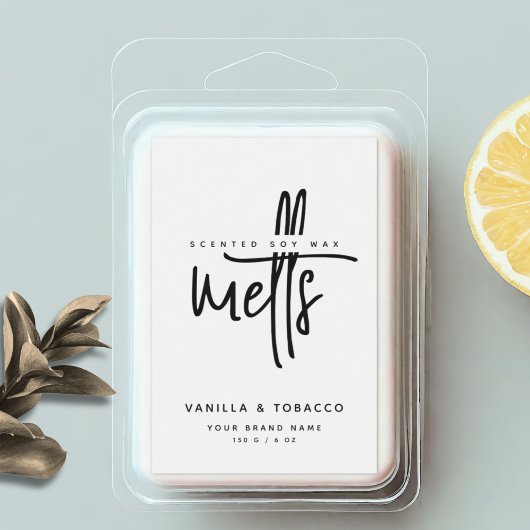 Étiquette Pour Bocaux Cire noire et blanche moderne fondue