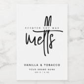 Étiquette Pour Bocaux Cire noire et blanche moderne fondue (Étiquettes simples)