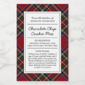 Étiquette Pour Bocaux Classic Red Tartan Holiday (Étiquettes simples)