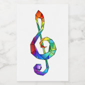 Étiquette Pour Bocaux Clé de musique arc-en-ciel (Étiquettes simples)