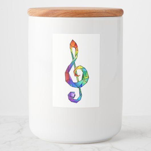 Étiquette Pour Bocaux Clé de musique arc-en-ciel (Devant)