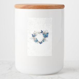 Étiquette Pour Bocaux Coeur bijoux avec papillons Morpho
