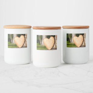 Étiquette Pour Bocaux coeur en bois
