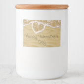 Étiquette Pour Bocaux Coeur "Heureuse Sainte-Valentin" écrit dans le sab (Devant)