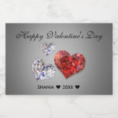 Étiquette Pour Bocaux Coeurs de diamants précieux et élégants (Étiquettes simples)