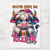 Étiquette Pour Bocaux Coffee Helps Me Tolerate Idiots  (Étiquettes simples)