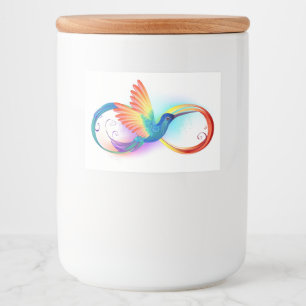Étiquette Pour Bocaux Colibri arc-en-ciel avec symbole Infinity