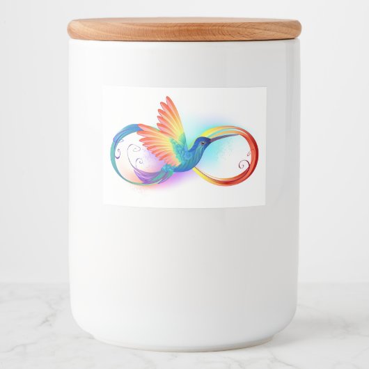 Étiquette Pour Bocaux Colibri arc-en-ciel avec symbole Infinity (Devant)