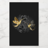 Étiquette Pour Bocaux Colibri noir et or (Étiquettes simples)