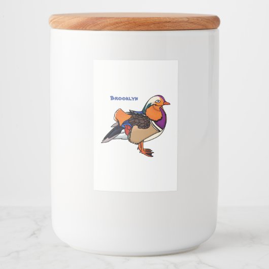 Étiquette Pour Bocaux Colorful mandarin duck (Devant)