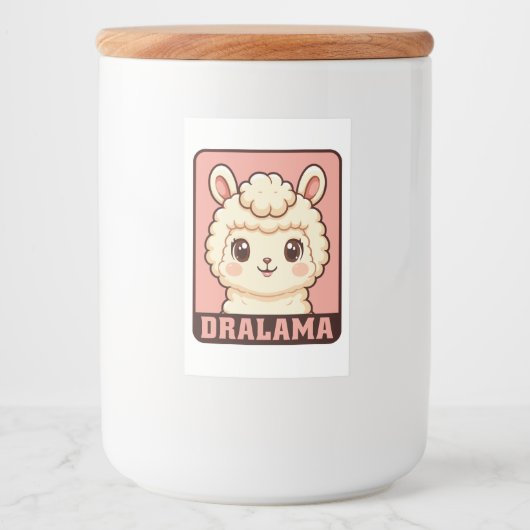 Étiquette Pour Bocaux Conception d'illustration de lama mignon (Devant)