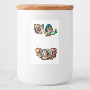 Étiquette Pour Bocaux Conception Quirky Coffee Lover Duck